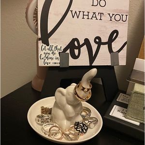 Ceramic Elephant Jewelry Display